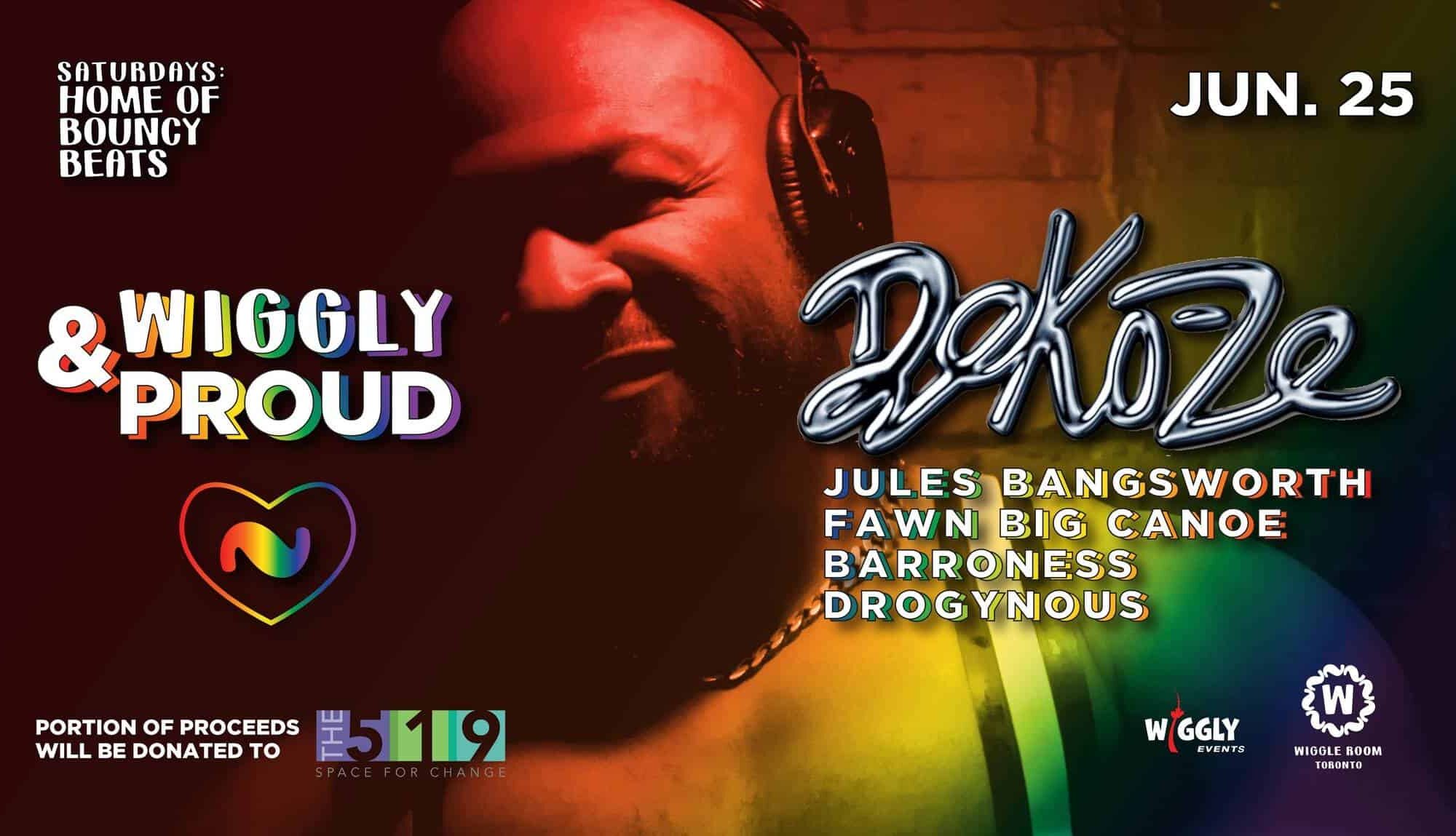 Flyer for event. Shortless man with earphones