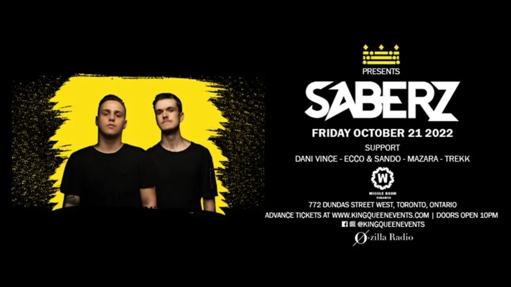 Black event flyer with 2 men
