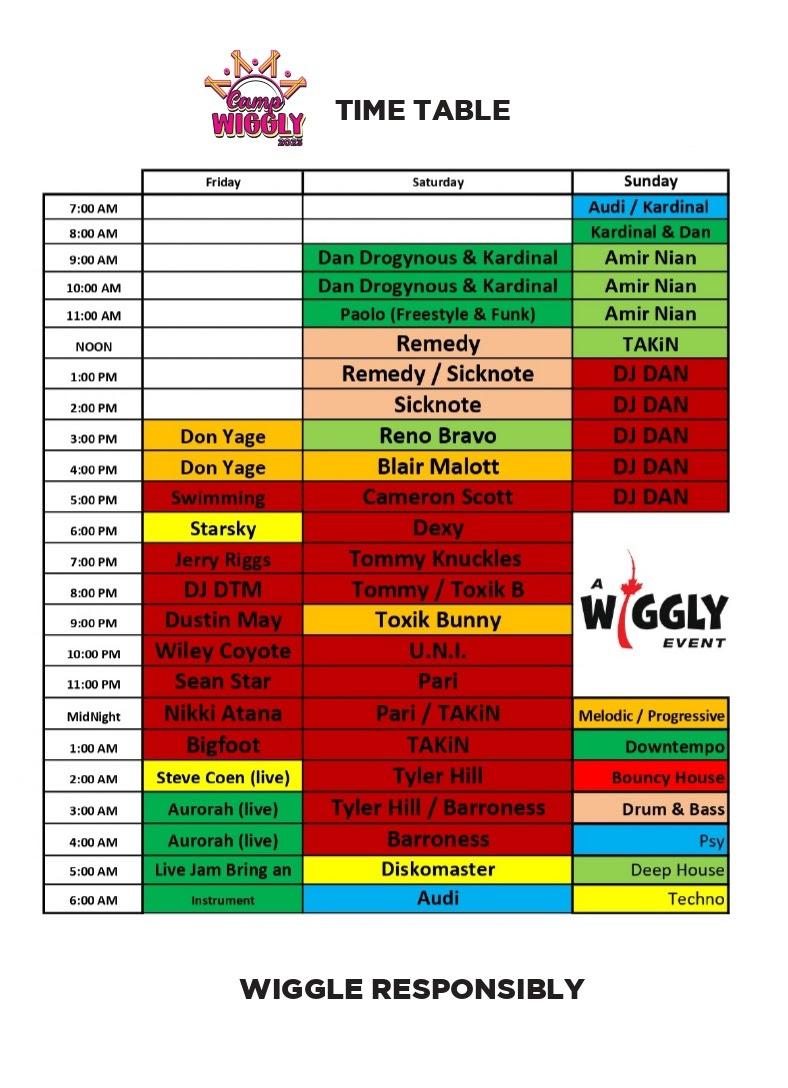 Artist Schedule