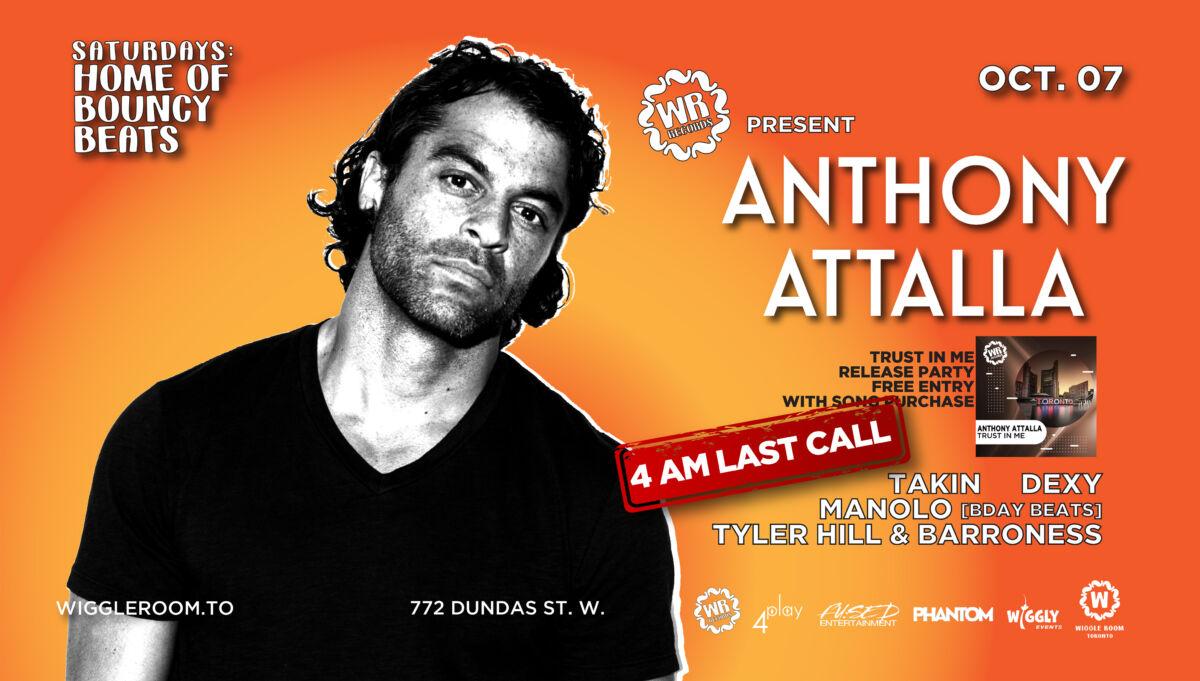 Orange flyer with a man's portrait