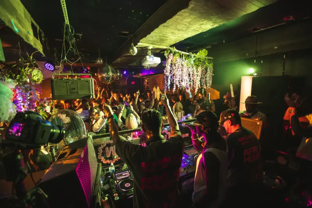 A packed dance floor
