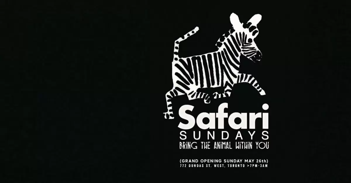 Black flyer with zebra over the title Safari