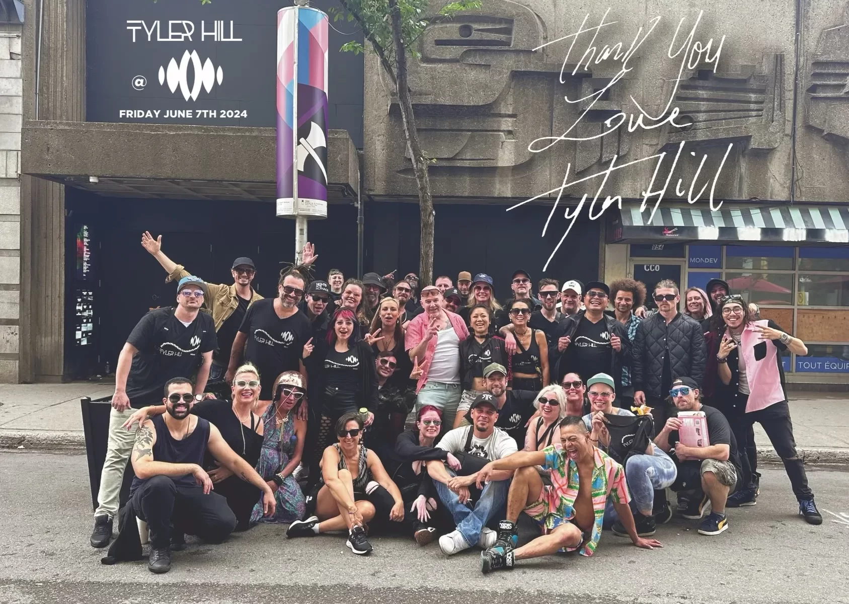 Team Wiggle Room surrounding the DJ outside Stereo Montreal
