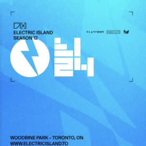 Blue flyer for Electric Island