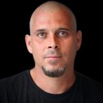 Portrait of bald man