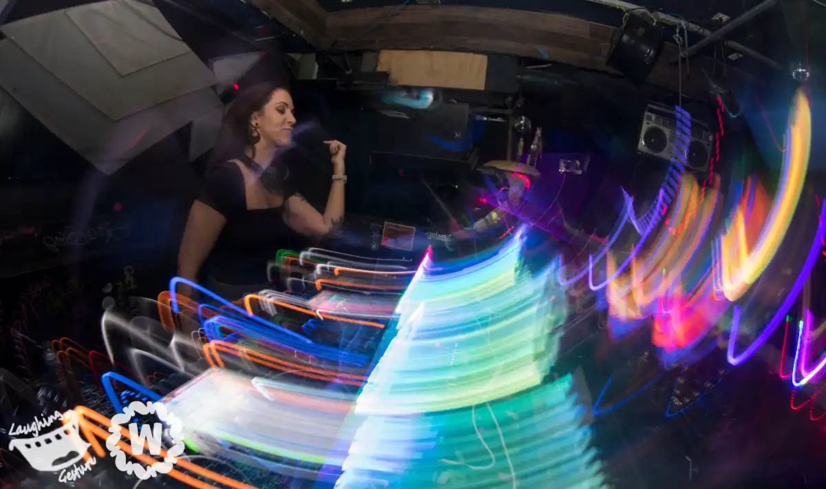 DJ Leiiya with camera lights smear