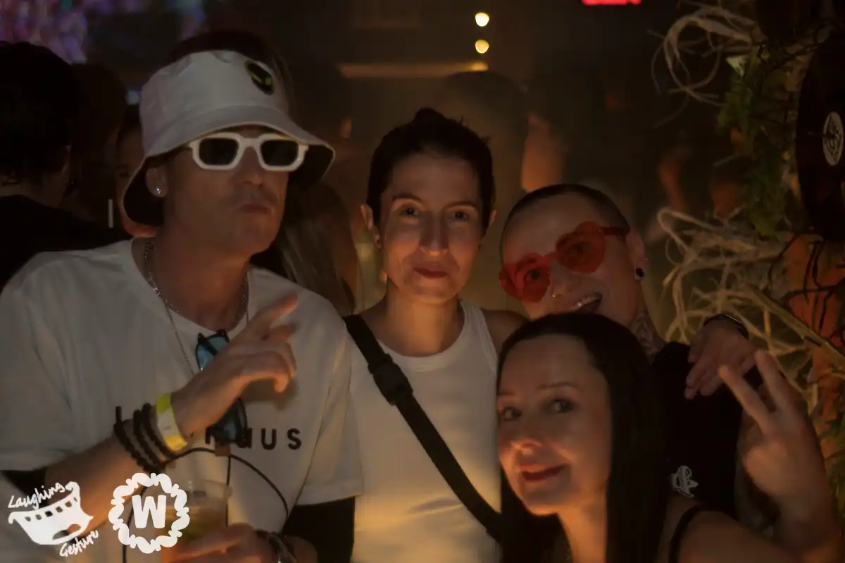 A group lit from below