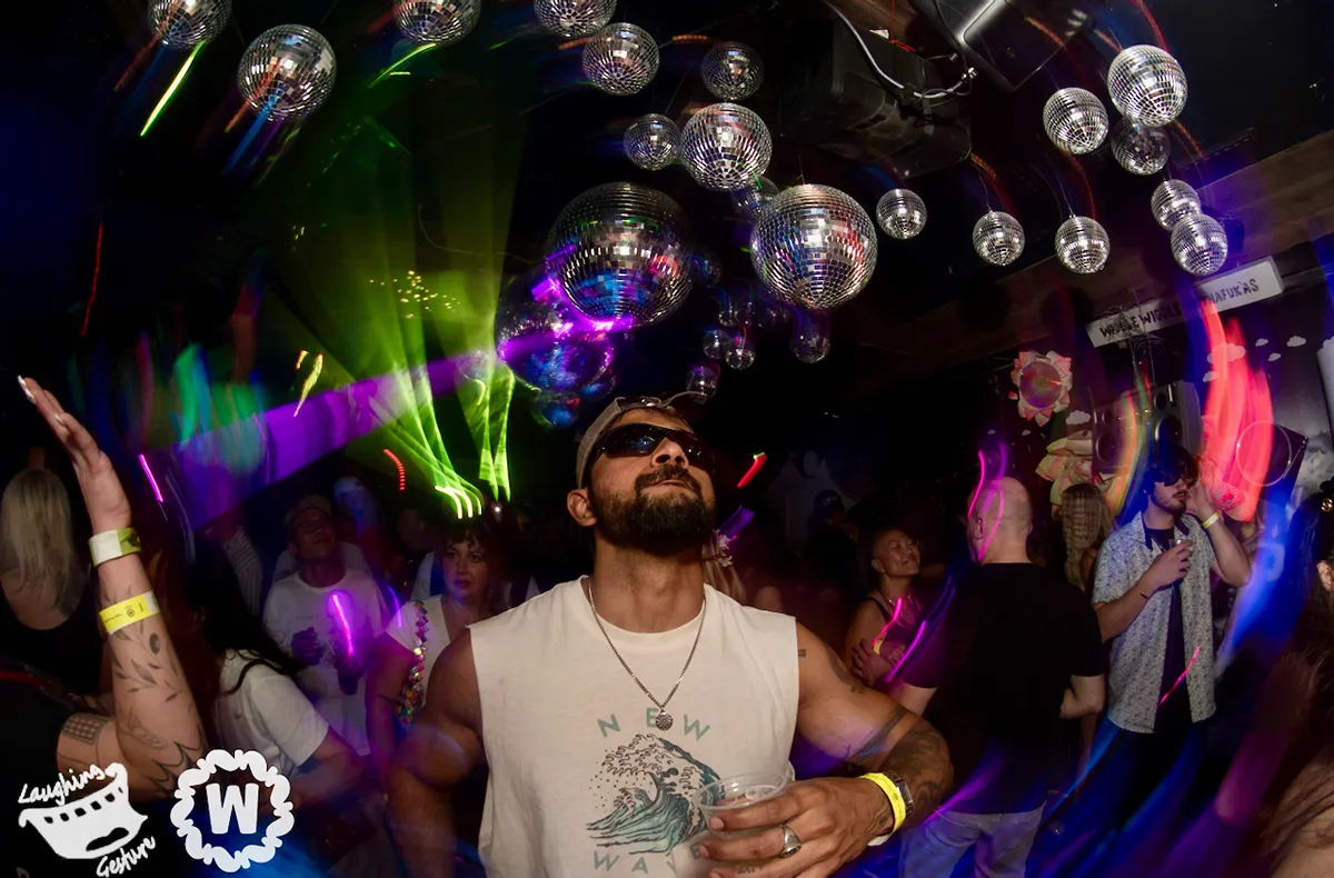 Dancer under crystal balls
