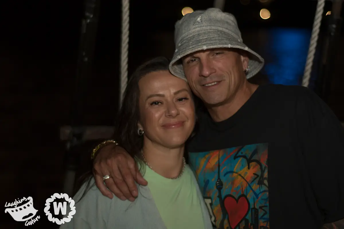 Couple smiling on the Annual Moonlight Cruise