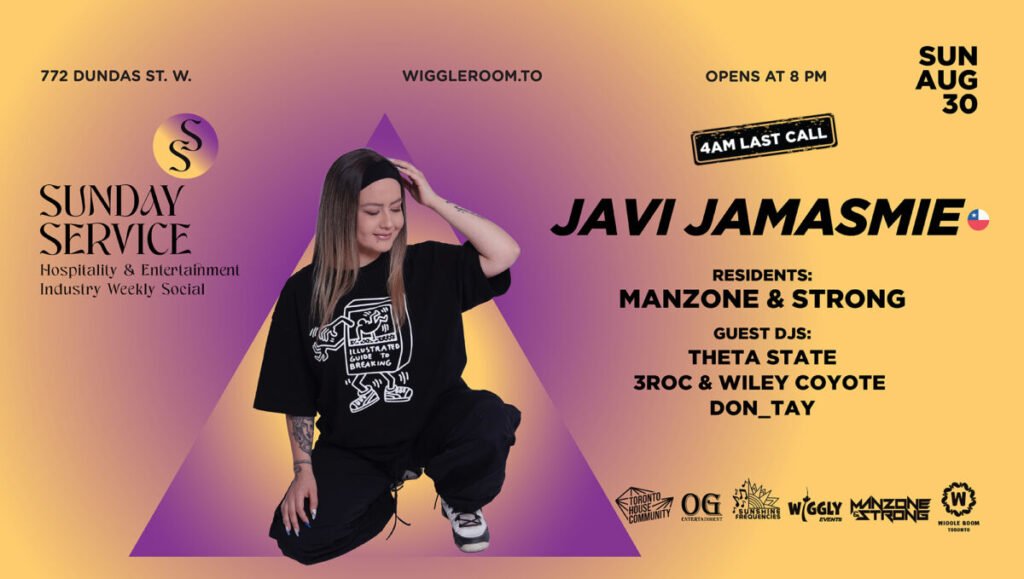 Javi Jamasmie at Sunday Service with DJs Manzone & Strong, Theta State, 3roc & Wiley Coyote, Don_Tay