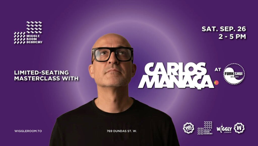 Carlos Manaça limited-seating masterclass at Wiggle Room Academy on Sat, Sep 26, 2-5 PM.