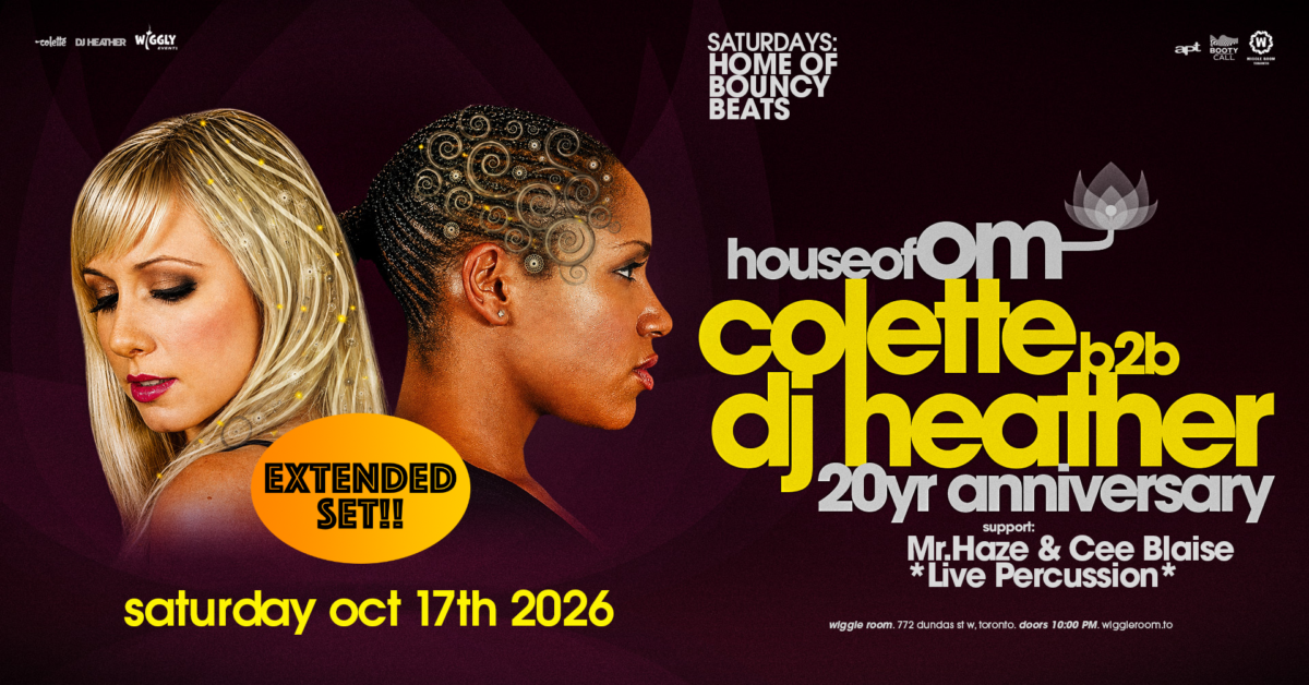Colette & DJ Heather at House of OM's 20th Anniversary Party, Oct 17, 2026