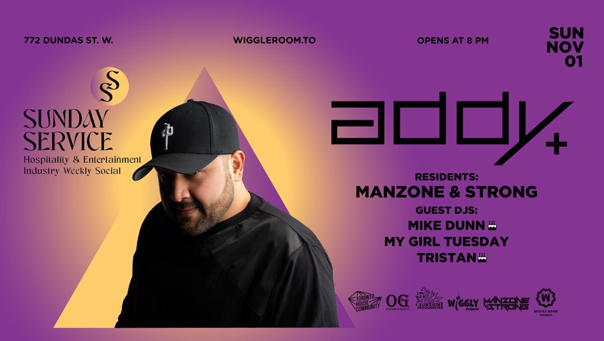 Sunday Service at Wiggleroom.to with DJs Manzone & Strong, Mike Dunn, My Girl Tuesday, Tristan.