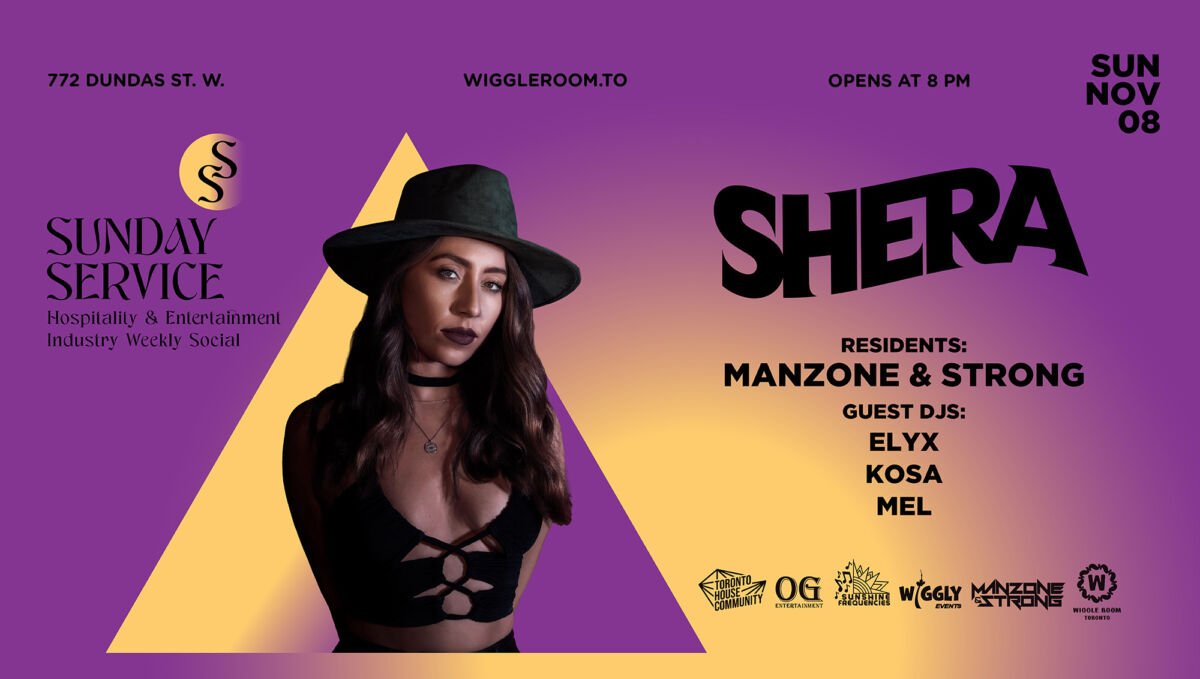 Sunday Service at Wiggleroom.to: Shera, Manzone & Strong, Elyx, Kosa, Mel on Nov 08